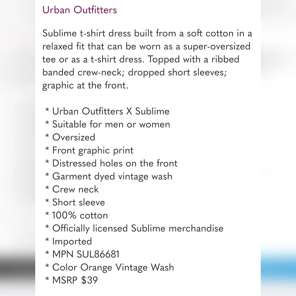 Urban Outfitters Women's X Sublime Distressed With Holes Oversized Tee T-Shirt - Picture 6 of 6